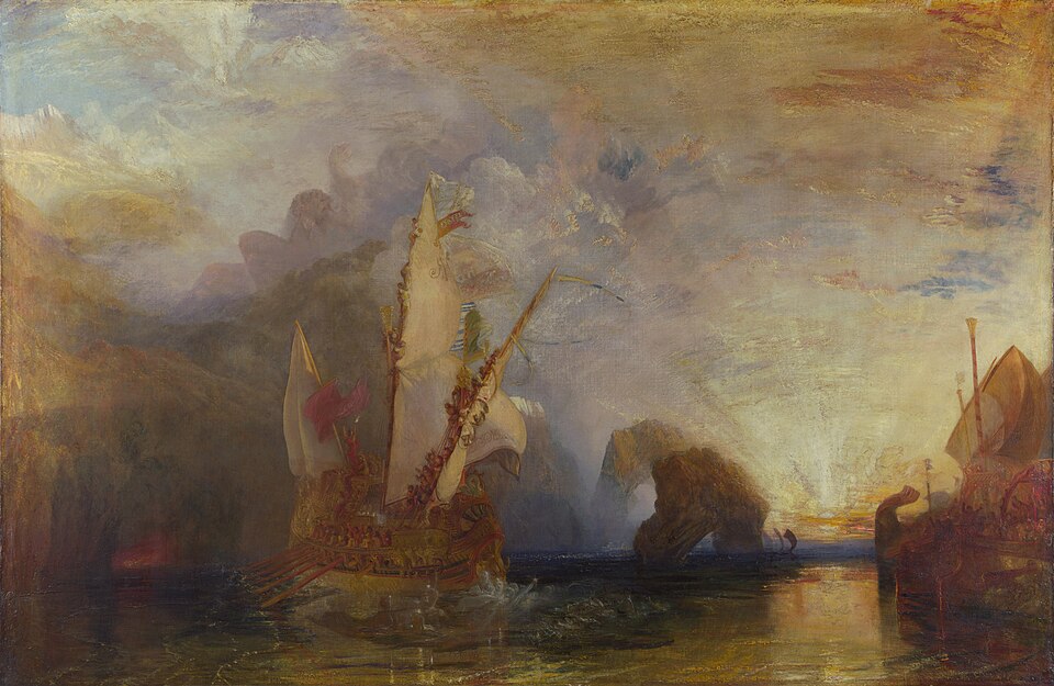 Turner, Ulysses Deriding Polyphemus: the ship sails away from the Cyclops at sunrise